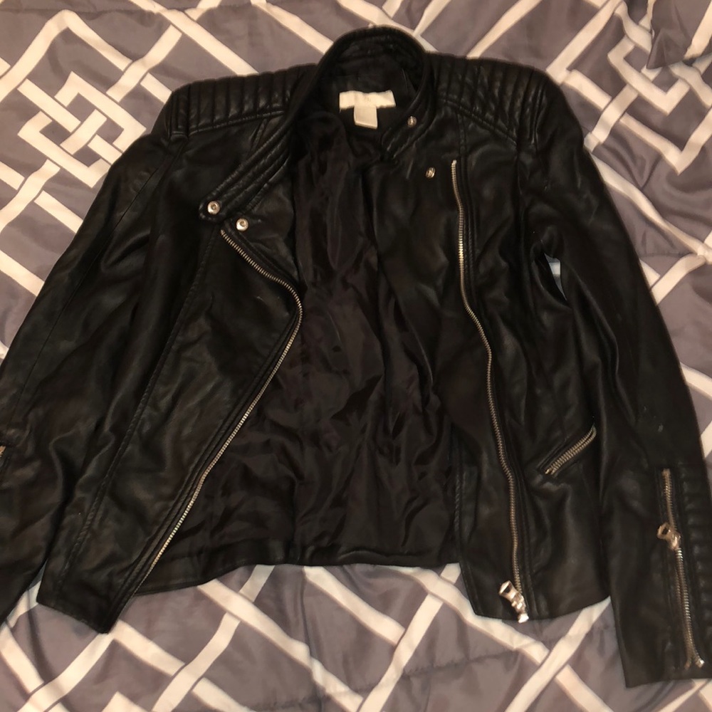 Black leather jacket